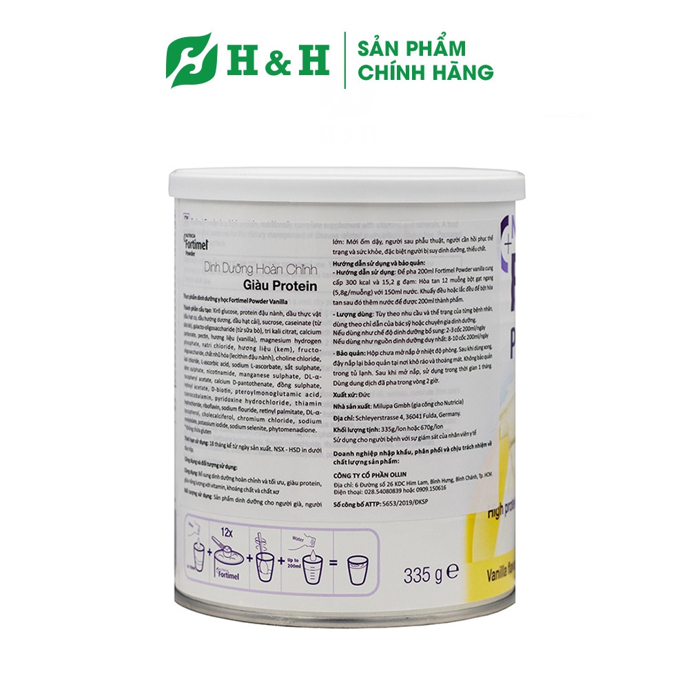 Sữa bột Fortimel Powder Vanilla  - Dinh dưỡng hoàn chỉnh giàu protein