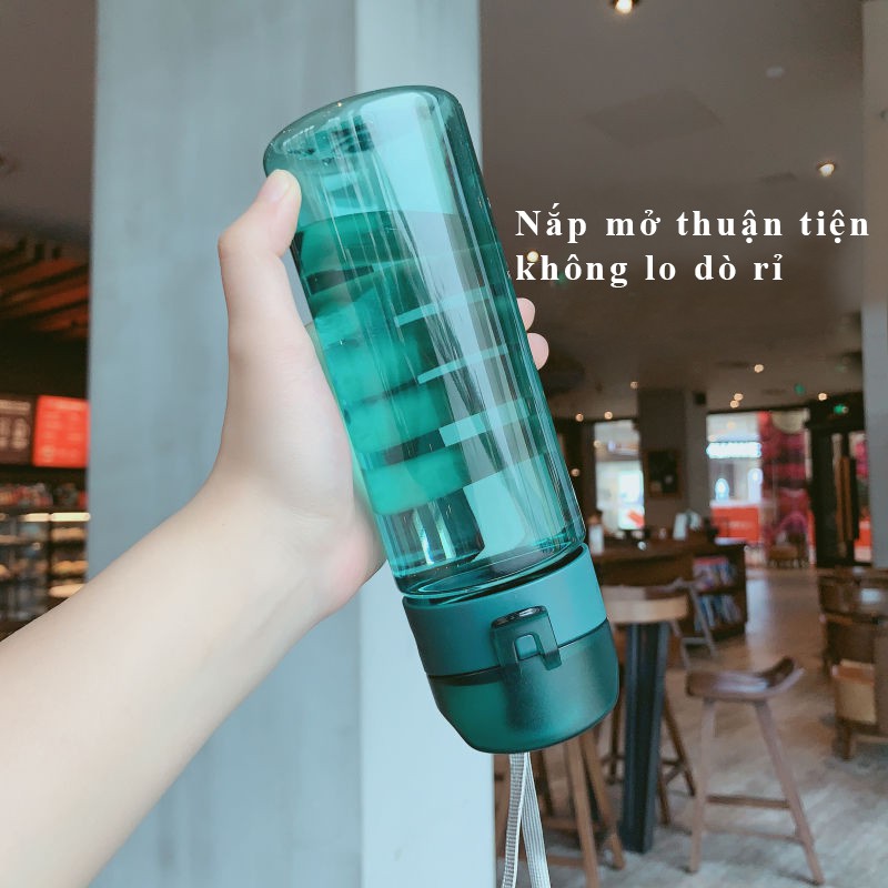 Bình Đựng Nước Tập Gym Bình Nước Văn Phòng có Nắp Mở tiện lợi 550ml