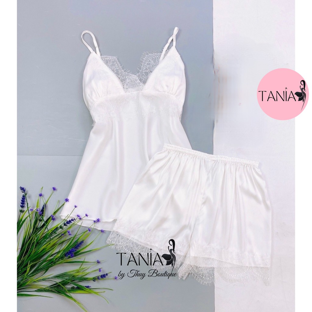 Bộ 2 Dây Mặc Nhà Đồ Ngủ Nữ Lụa Phối Ren Sang Trọng Gợi Cảm Quyến Rũ TANIA 1109 | BigBuy360 - bigbuy360.vn