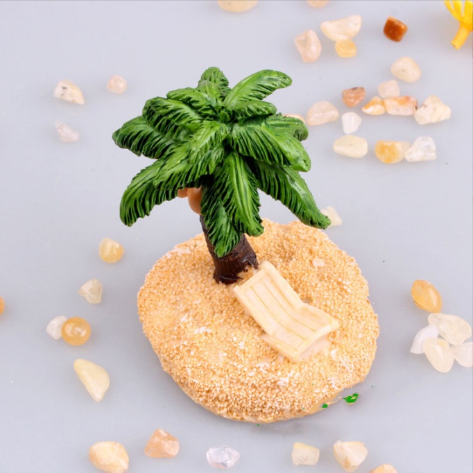 Mô hình cây dừa bên đảo cô đơn cho các bạn trang trí tiểu cảnh, bonsai, DIY