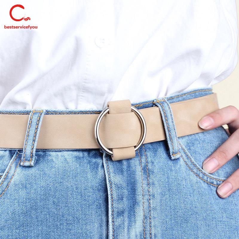 Thắt lưng da phối khoen tròn thời trang