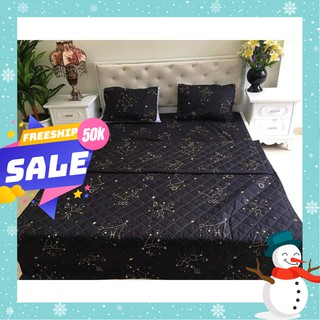 Set 5 chăn hè ga gối Tặng vỏ gối ôm Sao đen đủ kích thước