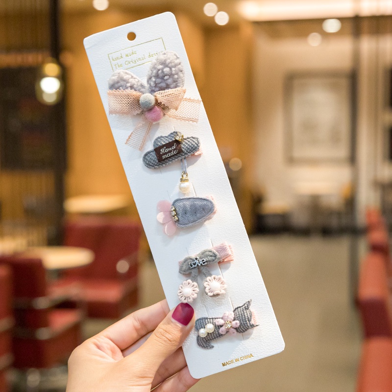 Set 5 Kẹp Tóc Hoạt Hình Xinh Xắn Cho Bé Gái