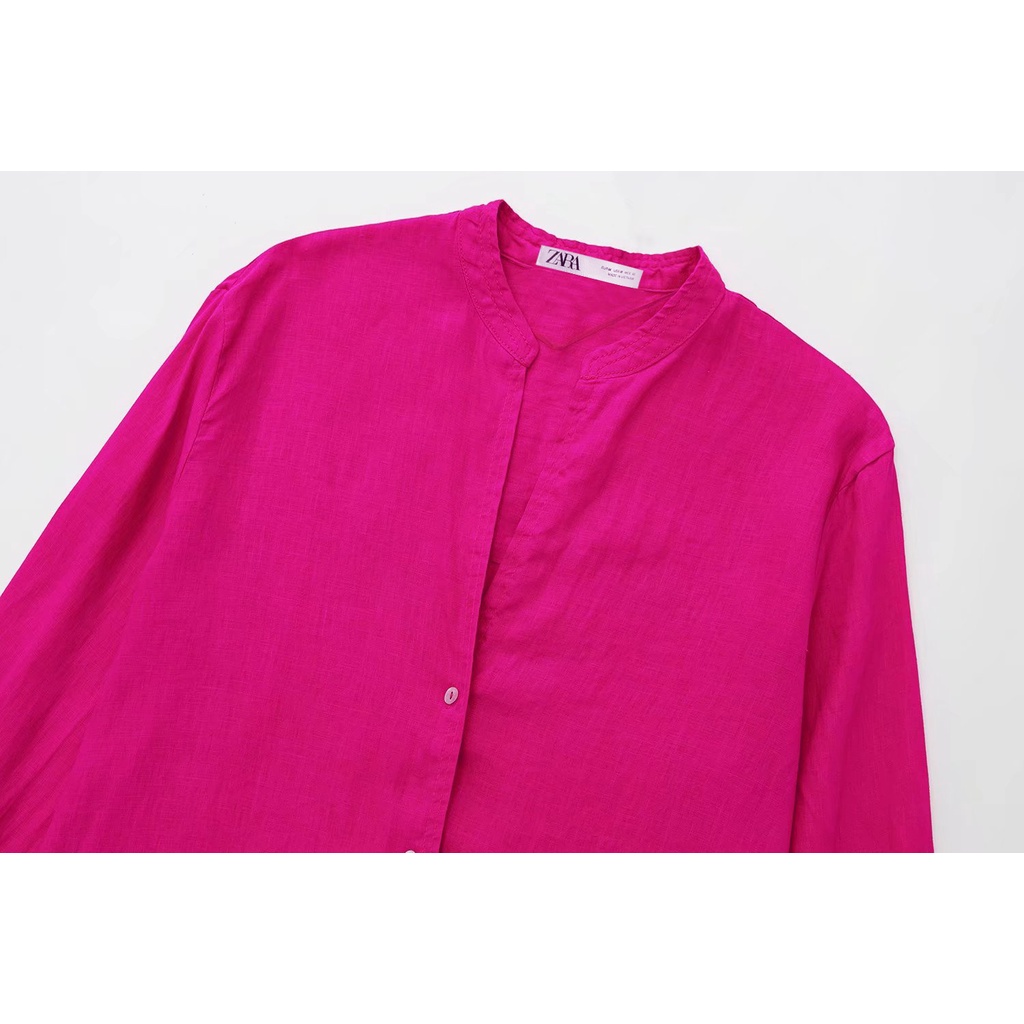 Zara Morocco full tag - Đầm Zara hồng trơn DT9DGG50N10