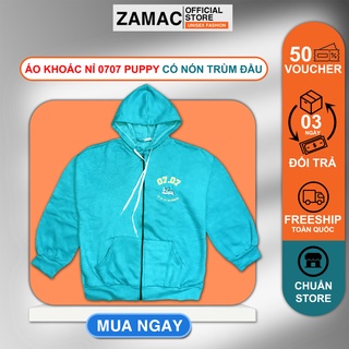 Áo hoodie unisex ZAMAC màu xanh thiên thanh 07.07 BY SENVENZIA LAZY PUPPY - ZA0016