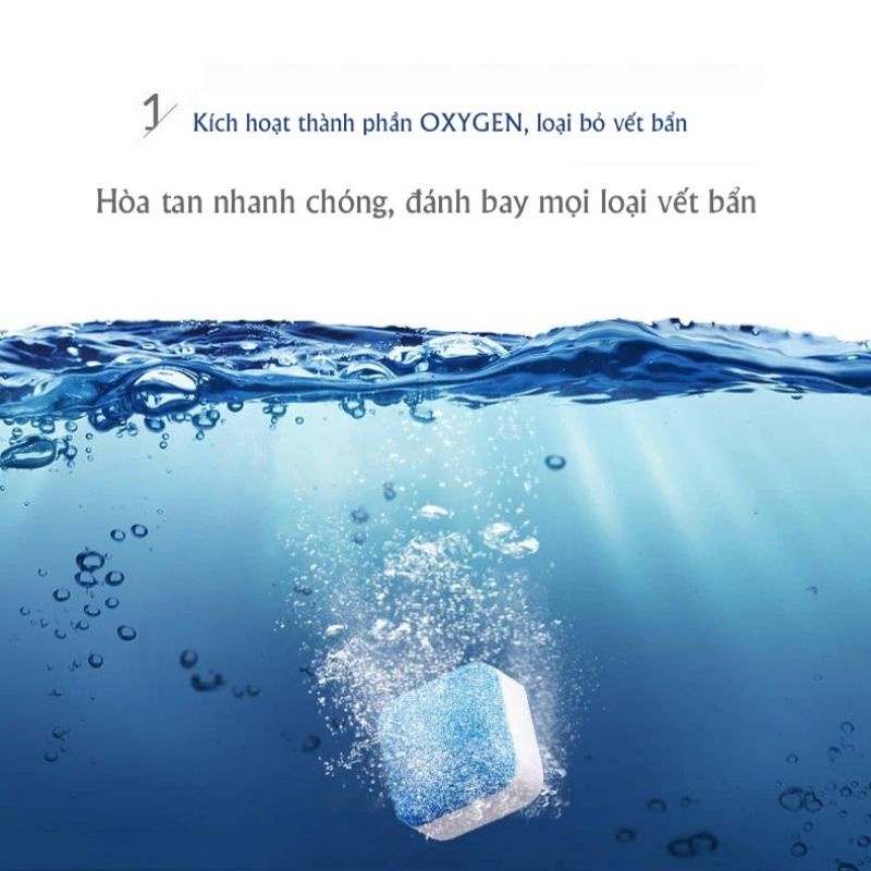 Combo 12 viên tẩy vệ sinh máy giặt, Khử mùi, Làm sạch, Tẩy sạch cặn bẩn lồng giặt