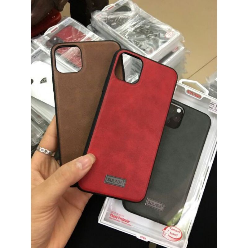 IPHONE 11 PRO MAX/11/11 PRO_ ỐP LƯNG VÂN DA HIỆU SULADA CAO CẤP