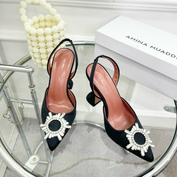 Sandal cao gót đá gót cách điệu fullbox hai màu đen trắng