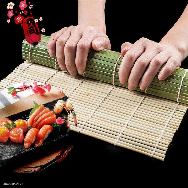 Rèm Cuộn Bằng Da Tre Tự Nhiên Màu Trắng / Xanh Lá Dùng Làm Sushi