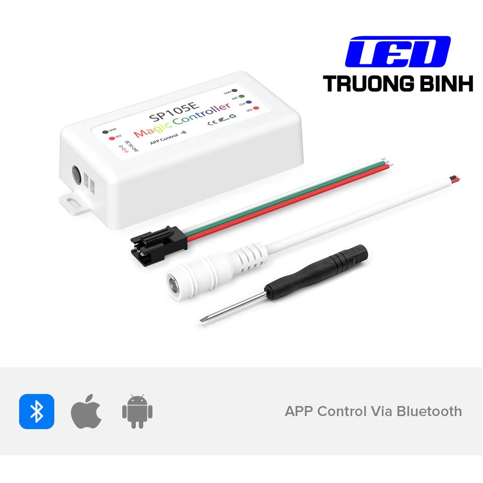 SP105E BỘ ĐIỀU KHIỂN LED FULL MÀU ARGB WS2812B WS2811 UCS1903 ĐIỀU KHIỂN QUA APP MOBILE BLUETOOTH