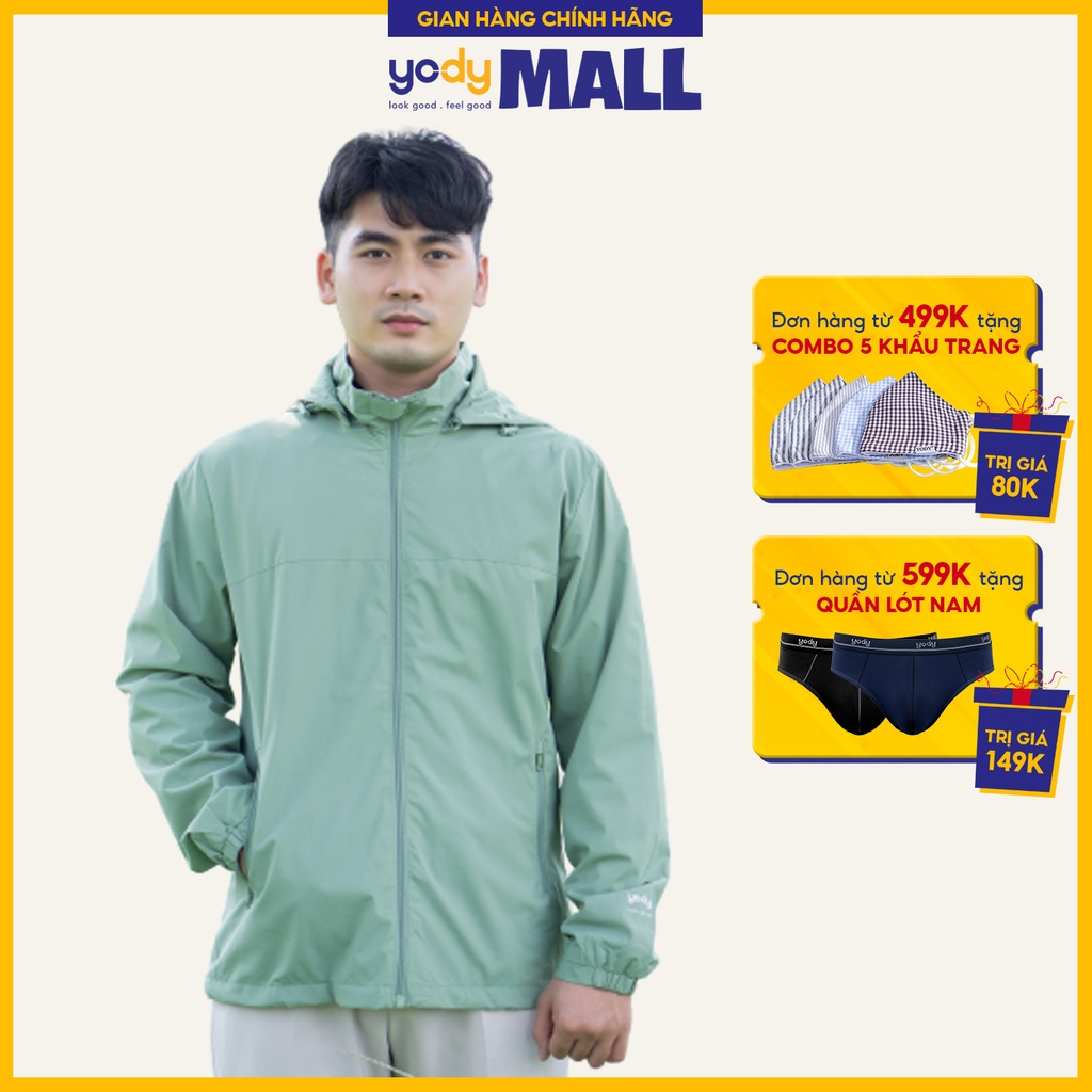 Áo khoác gió nam YODY 2 lớp cao cấp cản gió bụi chống thấm AKM4027