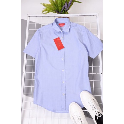 Áo sơ mi nam tay ngắn Zara màu trơn dáng slim fit