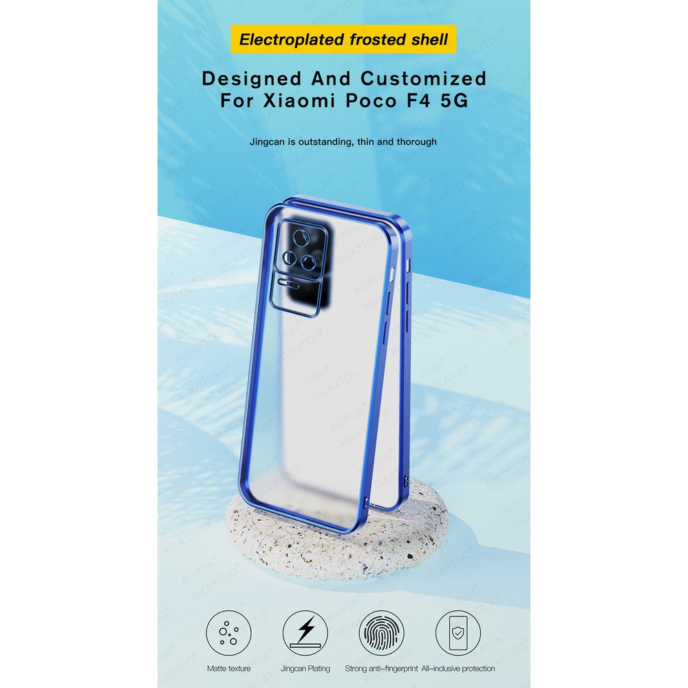 Ốp Điện Thoại Nhám Mạ Điện Chống Sốc Cho Xiaomi Poco F4 5G PocoF4