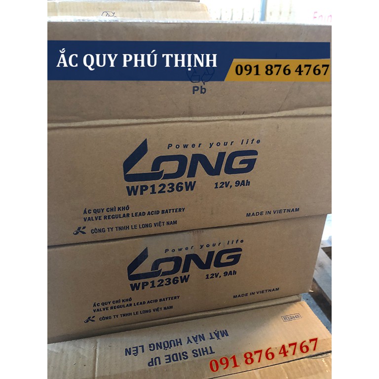 Ắc quy LONG 12V - 9Ah WP1236W, ắc quy lưu điện, UPS