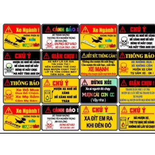 Tem tấm logo cảnh báo 2 16 tấm 5x7cm