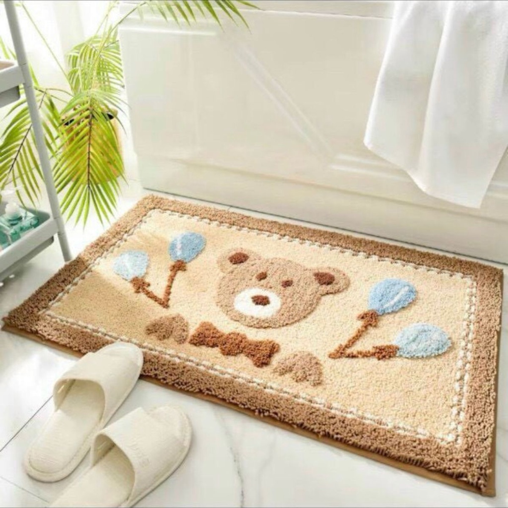 Thảm Lau Chân Lông Cừu, Thảm Chùi Chân Lông Xù 3D Hình Dễ Thương Thấm Hút Cực Tốt