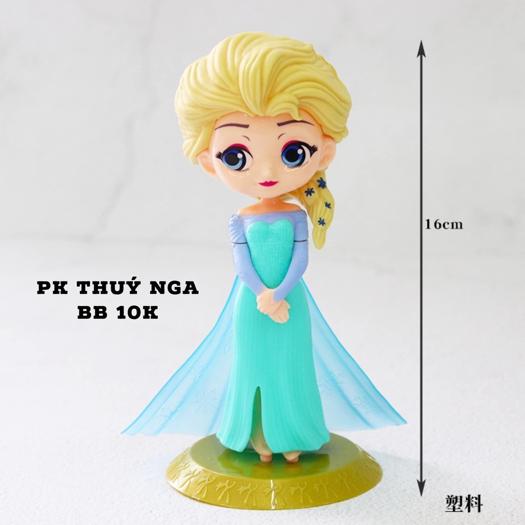 5 BÚP BÊ ELSA VÁY XANH NHỰA NHẸ TRANG TRÍ BÁNH KEM-Q4256