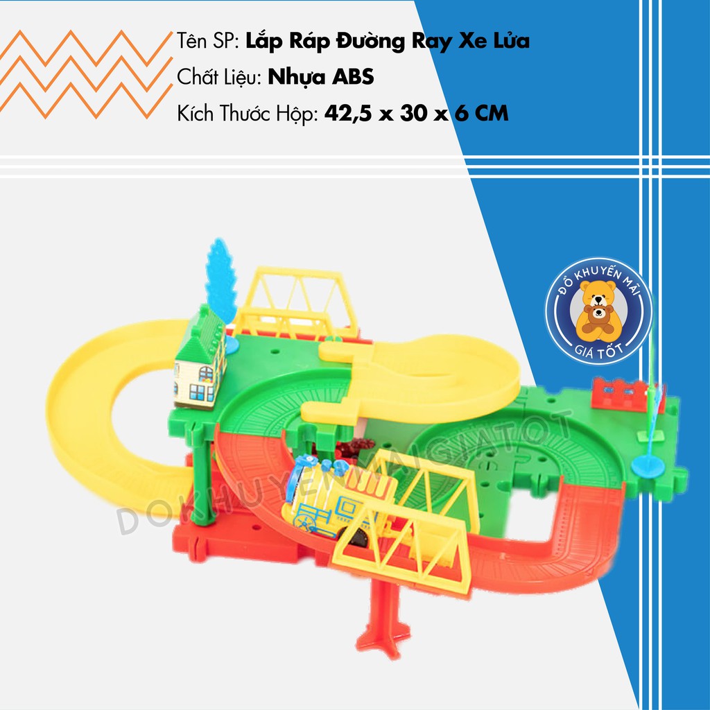 Đồ chơi cho bé - đồ chơi lắp ráp mô hình đường ray xe lửa nhiều chi tiết dùng pin cho bé LT533 - Đồ khuyến mãi giá tốt