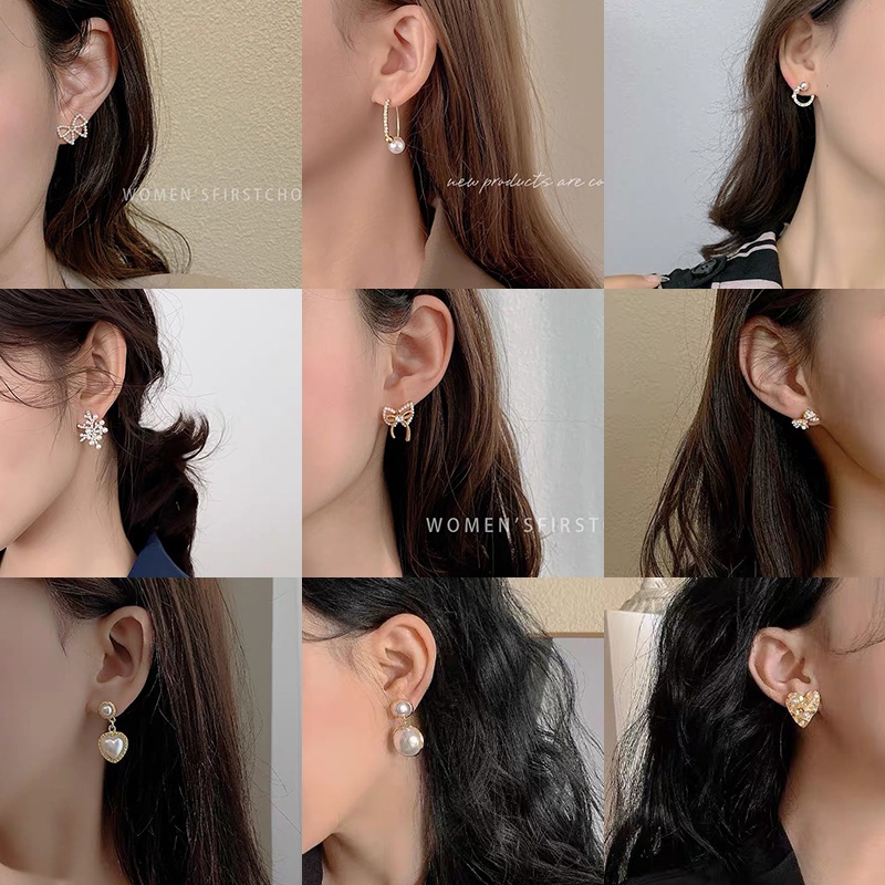 Hoa Tai Đính Ngọc Trai Thời Trang Hàn Quốc Thanh Lịch Dành Cho Nữ