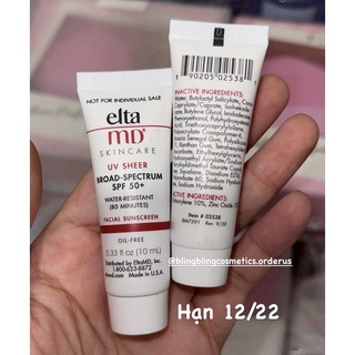 Kem chống nắng Elta MD Sheer Broad Spectrum SPF 50 mini 10ml