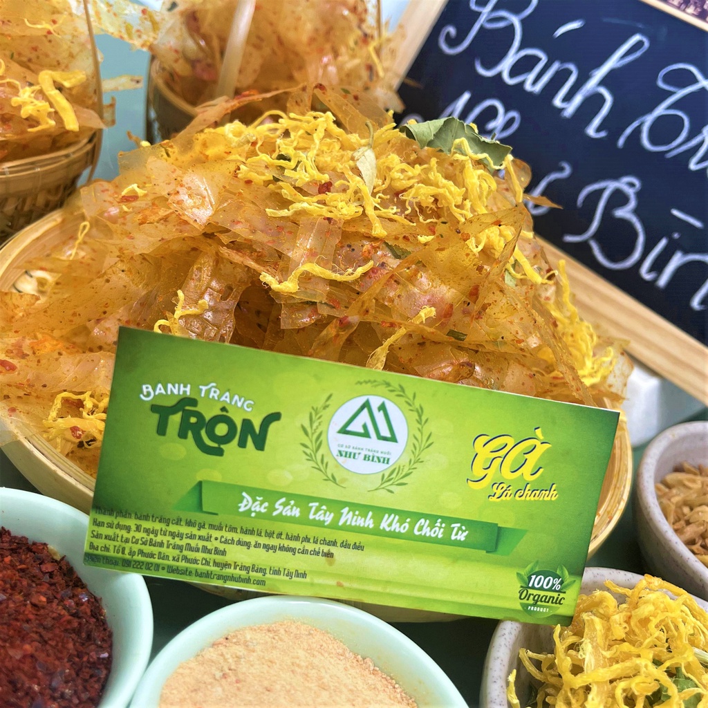 Bánh Tráng Trộn SỢI GÀ LÁ CHANH Như Bình Mỏng Dẻo Ăn Liền Tín Đồ Ăn Vặt KO THỂ BỎ QUA