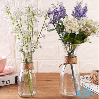 LỌ THỦY TINH CẮM HOA TRANG TRÍ CỰC ĐẸP CỠ 350ML KÈM DÂY TRANG TRÍ