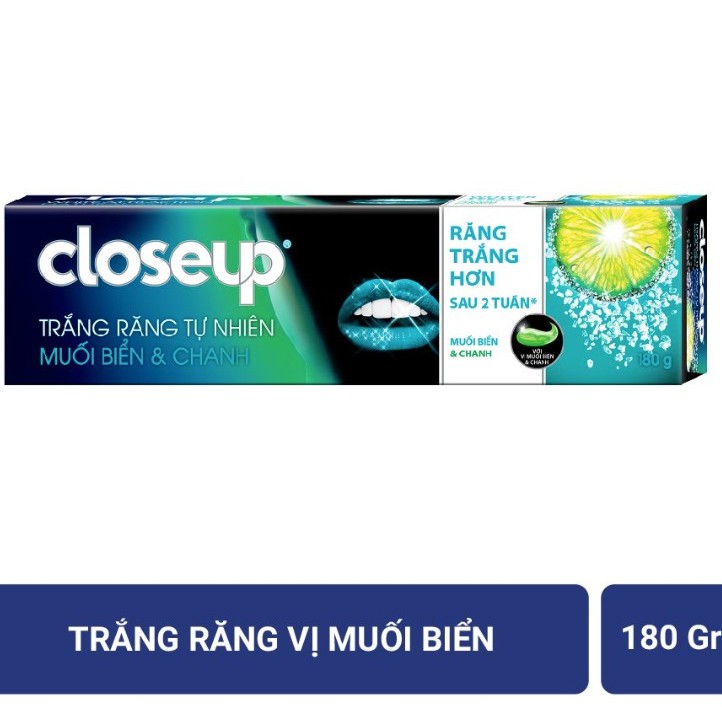 Kem Đánh Răng Closeup Trắng Răng Tự Nhiên Muối Biển Và Chanh Tuýp 180g