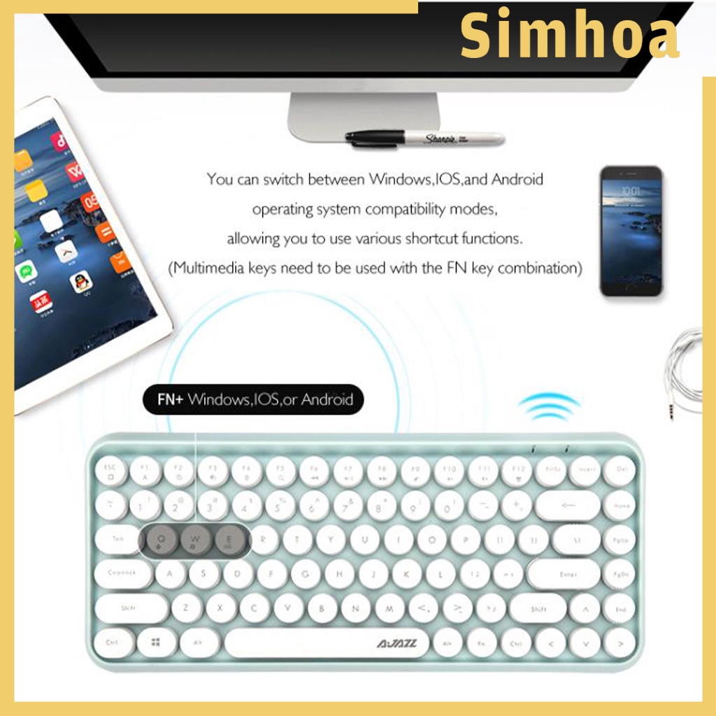 Bàn Phím Bluetooth Không Dây 84 Phím Ajazz 308i