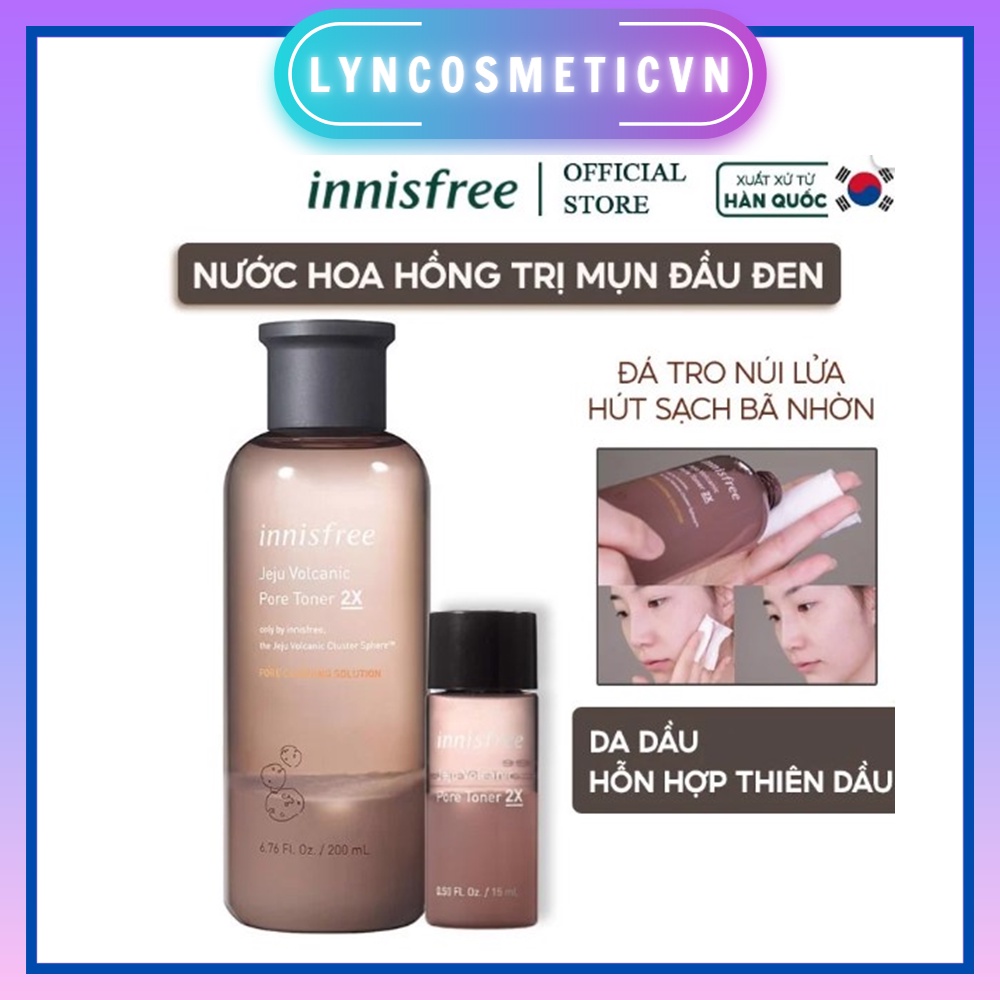 Nước hoa hồng , Toner Innisfree jeju volcanic pore 2X da dầu mụn