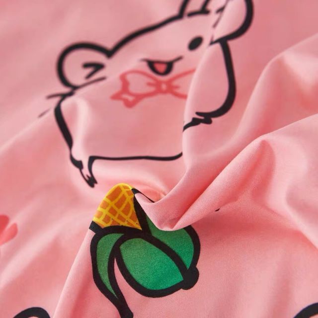 Bộ ga gối cotton poly - chuột hamster