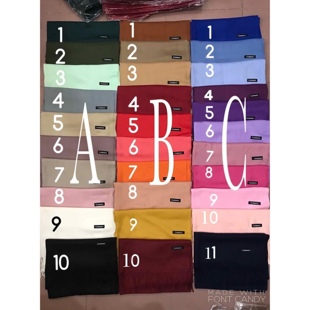 KHĂN CASHMERE QUÀNG CỔ MÀU TRƠN CỰC MỊN ĐẸP