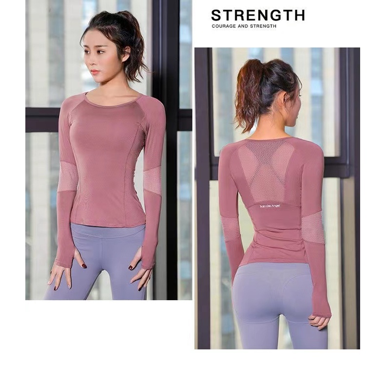 Áo Thun Yoga Tay Dài Thoáng Khí Nhanh Khô Thời Trang Mùa Thu Mới 2023