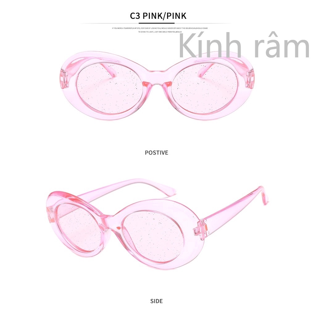 Kính mát hình oval lấp lánh cho nam và nữ