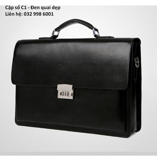 tt [sale] Cặp da khóa số CK03 đen C1