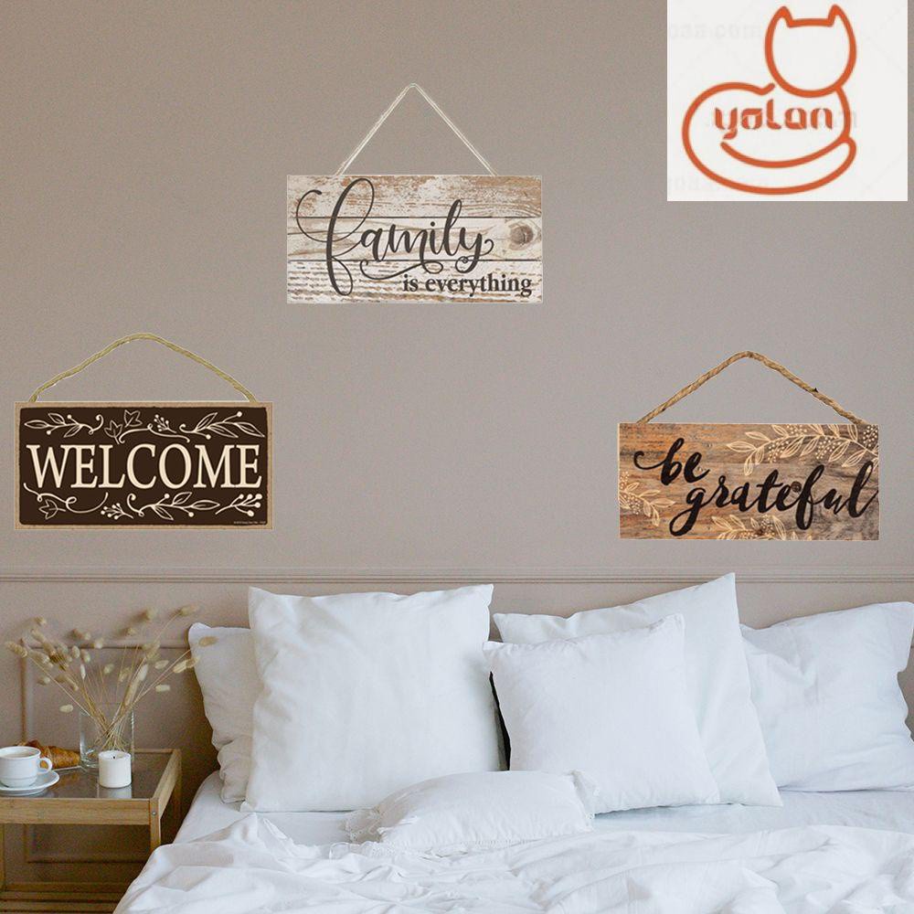 Bảng gỗ in chữ Welcome treo tường trang trí nội thất nhà cửa