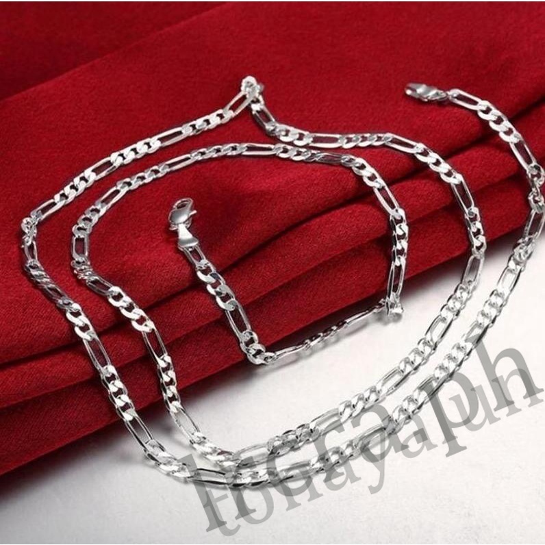Lycra Vòng cổ mạ bạc 925 4mm cho nam