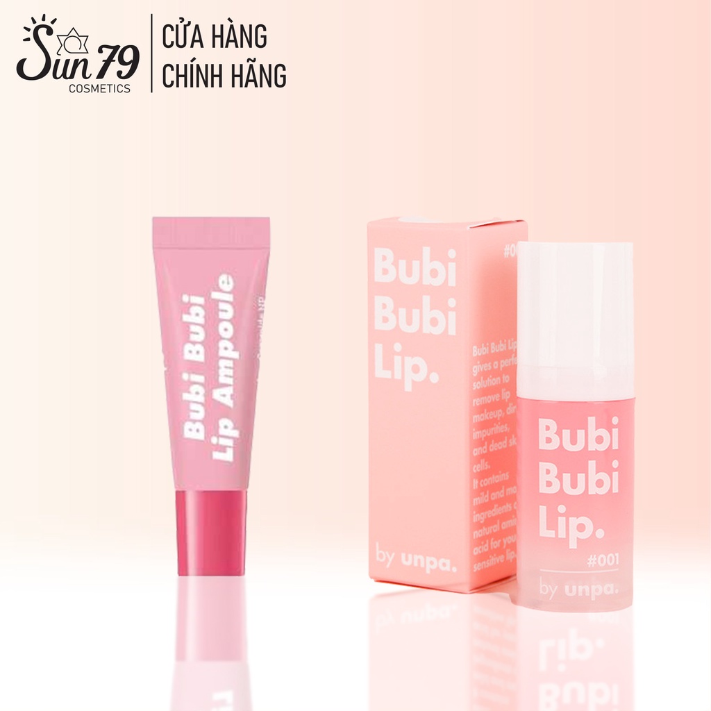 Combo 2 Sản Phẩm Dưỡng Môi Cho Môi Mềm Mại Unpa Bubi Bubi Lip (Tinh Chất10ml,tẩy tế bào chết10ml)