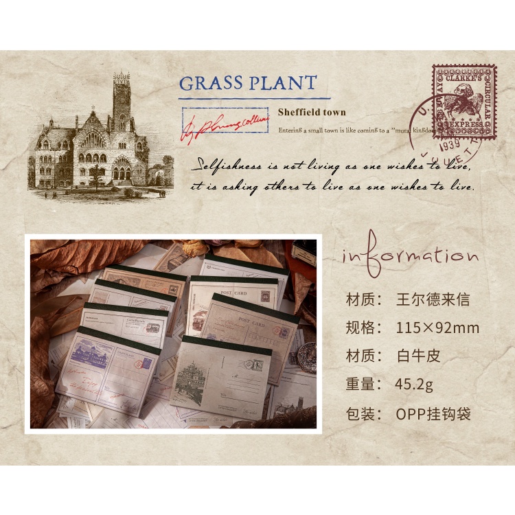 Set 50 Tờ Giấy Ghi Chú Màu Trắng Phong Cách Vintage Sáng Tạo