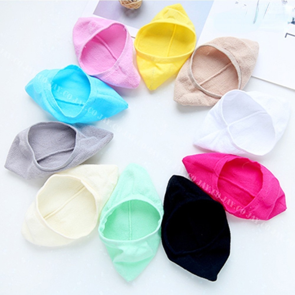 Bộ 10 Đôi Vớ Cổ Thuyền Bằng Silicone Màu Sắc Kẹo Ngọt Chống Trượt Dành Cho Nữ