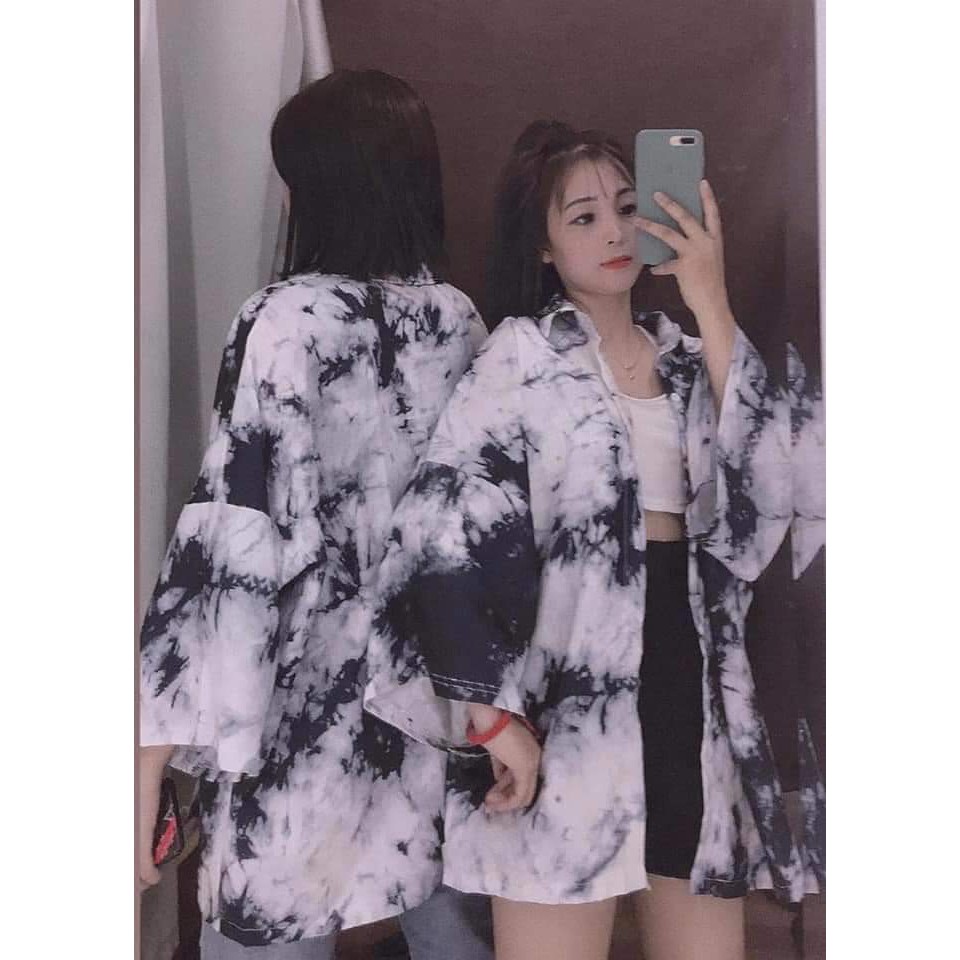 [Mã FAMAYWA giảm 10K đơn 50K] Áo Sơ Mi Loang Đen Form Rộng Tay Lỡ | BigBuy360 - bigbuy360.vn