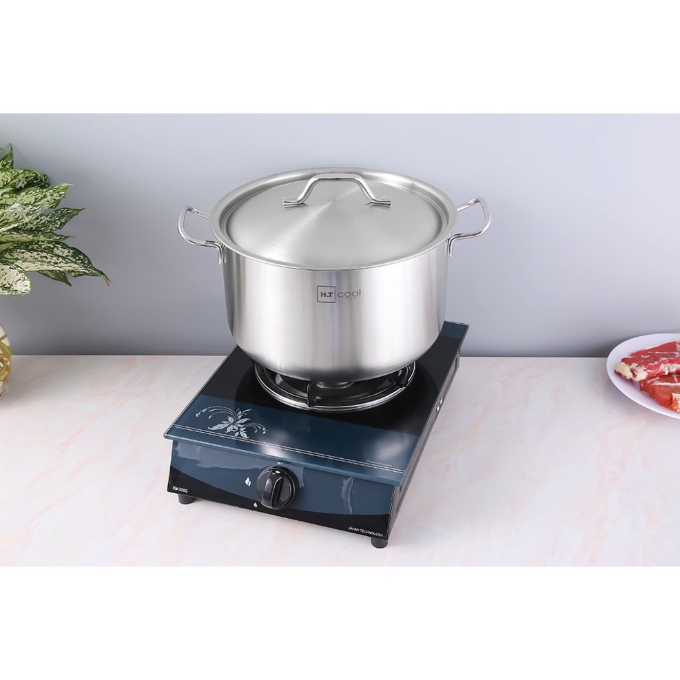 Nồi luộc gà inox 430 Fivestar H.T cook nắp inox 1 đáy bếp từ dùng được mọi bếp  26cm / 28cm / 30cm / 32cm