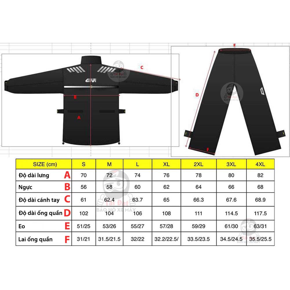 Áo mưa bộ cao cấp GIVI PRS2.0 đi xe mây