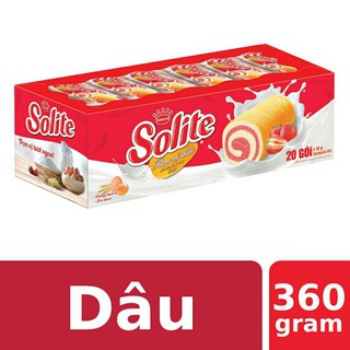 Hộp 20 Bánh Bông Lan cuộn Solite Dâu 360g