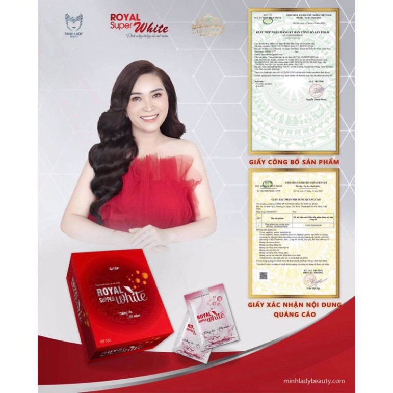 Dịch Uống Truyền Trắng Royal Super White_ [Mua 3 hộp Tặng Thêm 1 Hộp] Tặng Thêm Kem Face Huỷ Nám và Kem Body Trắng Da | BigBuy360 - bigbuy360.vn