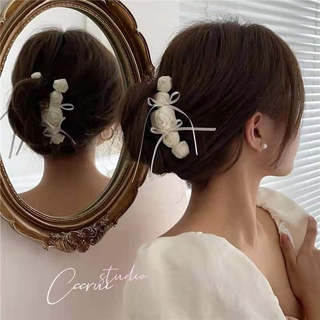 Kẹp tóc hình hoa hồng 3D phong cách lãng mạn