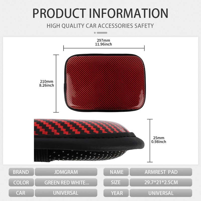Vỏ Bọc Đệm Tỳ Tay Bằng Sợi Carbon Chống Nước Thông Dụng đệm hộp tỳ tay xe hơi Thoải hộp lót tay xe ô tô trang trí bọc tay vịn ô tô 210*297mm bọc tay vịn ô tô hộp bảo vệ tay vịn ô tô phụ kiện nội thất ô tô