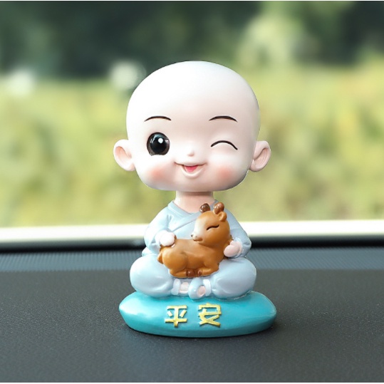 Tượng Chú Tiểu May Mắn Tài Lộc Bình An Trang Trí Bàn Làm Việc