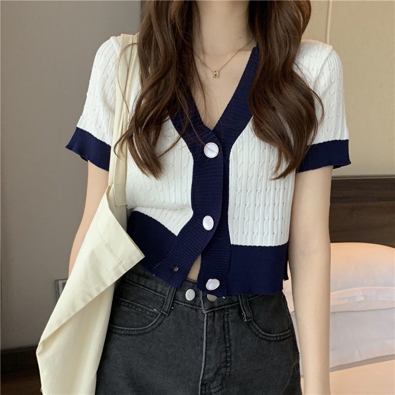 Áo Khoác Cardigan Dệt Kim Cổ Cao Phong Cách Hàn Quốc Thời Trang Mùa Hè Cho Nữ 2021 | BigBuy360 - bigbuy360.vn