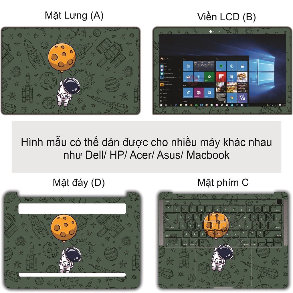 Miếng Dán Skin Laptop - Dán cho Dell, Hp, Asus, Lenovo, Acer, MSI, Surface,Vaio, Macbook 12 15 16 14inch MD 45 LUXSKEEN