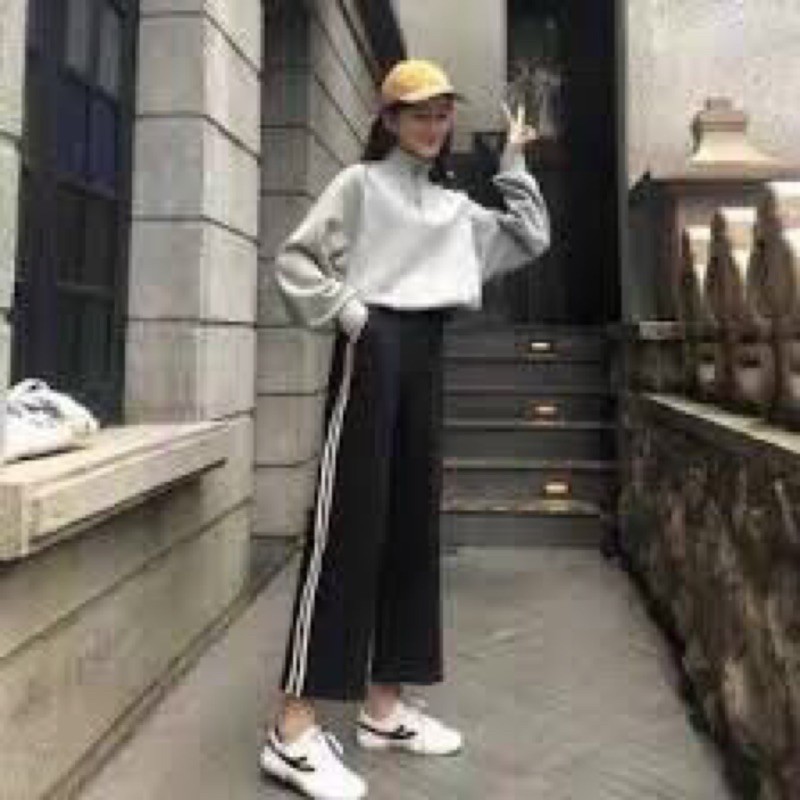 quần cotton đen kẻ thể thao 4 mùa